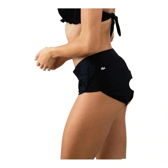 HEAT SOLID BLACK SWIM SHORT BOTTOMS SIZE LARGE NWT - Picture 2 of 11